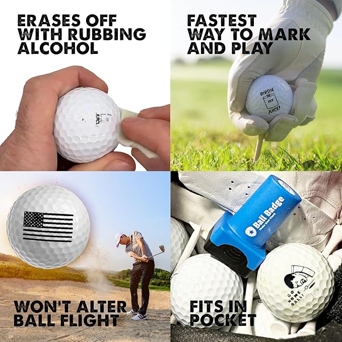 Ball Badge - Golf Ball Stamp (The Icon Series), Golf Ball Marker, Reusable Golf Ball Marking Tool to Identify Golf Balls