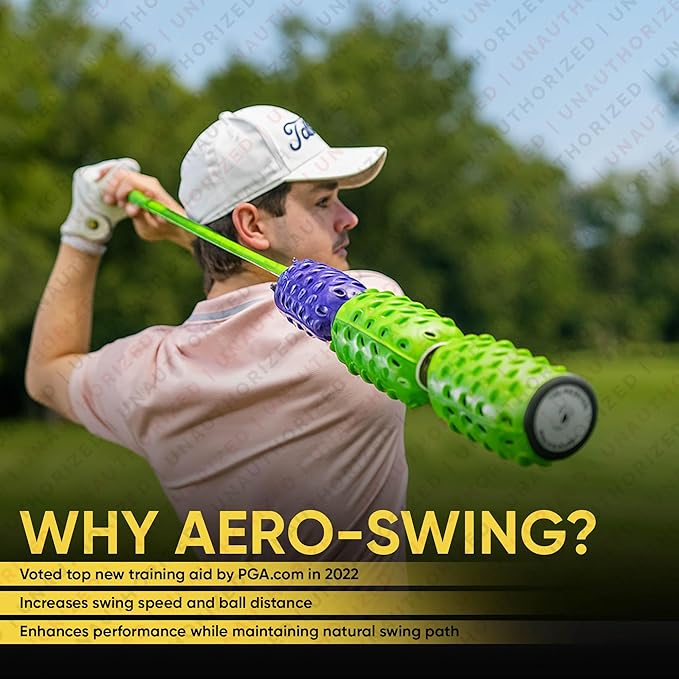 Aero Whip Shaft Tempo and Speed Golf Trainer, Flexible Shaft for Golf Training Aid, Great Golf Warm Up Tool, Swing Speed Air Resistance Training, Gain Up to 30 Yards On Your Drive