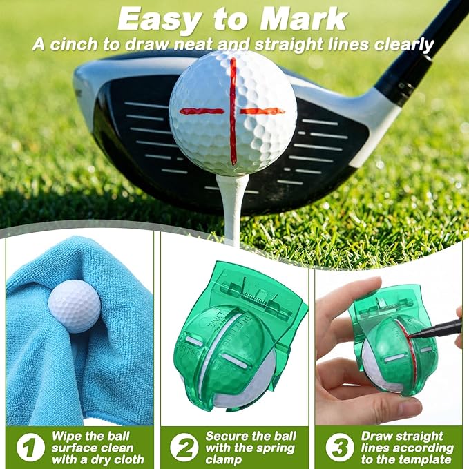 Outus 2 Pack Golf Ball Line Marker Tool Marking Putting Alignment Tool Impact Ball Liner Drawing Marker for Men and Women