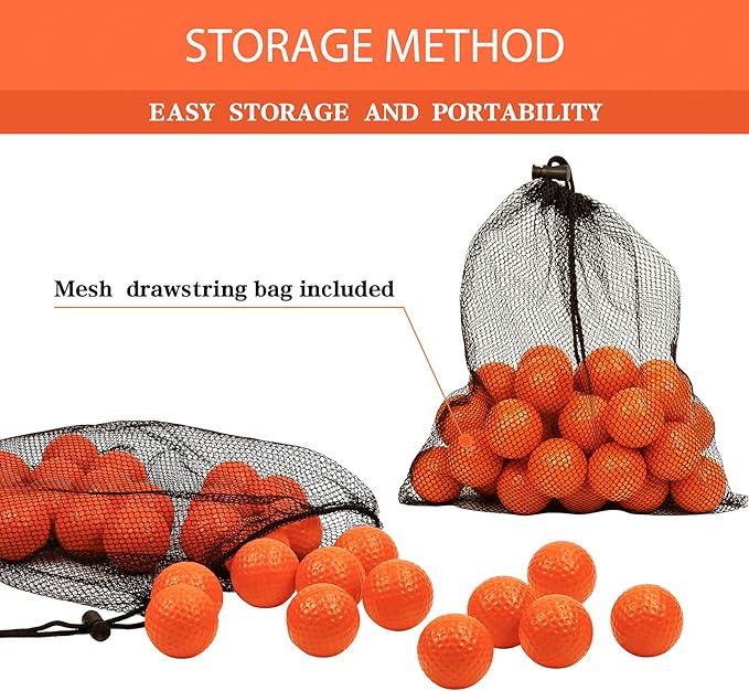 40 Pack Foam Golf Practice Balls - Realistic Feel and Limited Flight Training Balls for Indoor or Outdoor