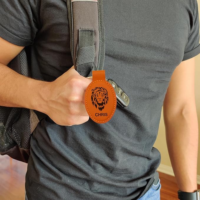 LaserGram Oval Keychain, Off Road Racer, Personalized Engraving Included (Orange)