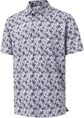 M MAELREG Mens Golf Shirt Short Sleeve Dry Fit Print Moisture Wicking Performance Patterns Collared Polo Shirt