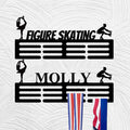 Figure Skating Achievement Hanger Custom Figure Skating Achievement Holder with Name, 12 Rungs for Achievements & Ribbons Skate Achievement Display Award Display