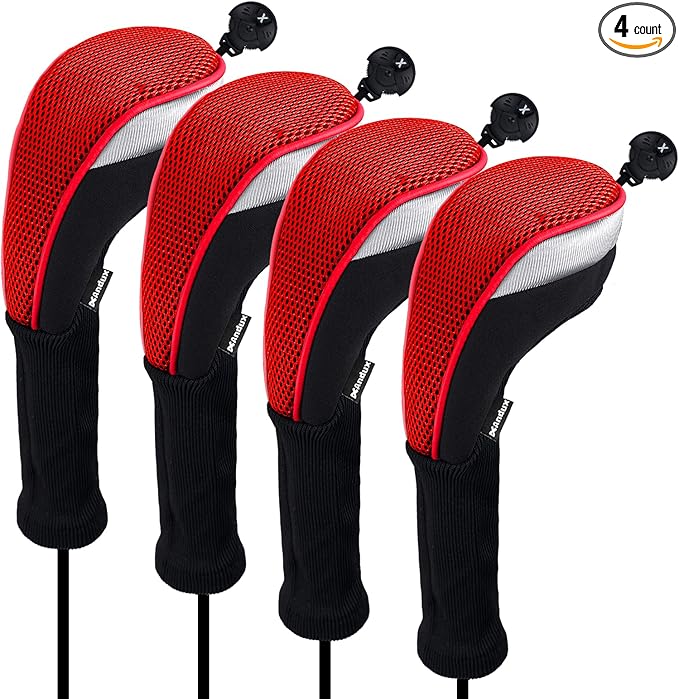 Andux 4pcs/Pack Long Neck Golf Hybrid Club Head Covers Dial No. Tag CTMT-02