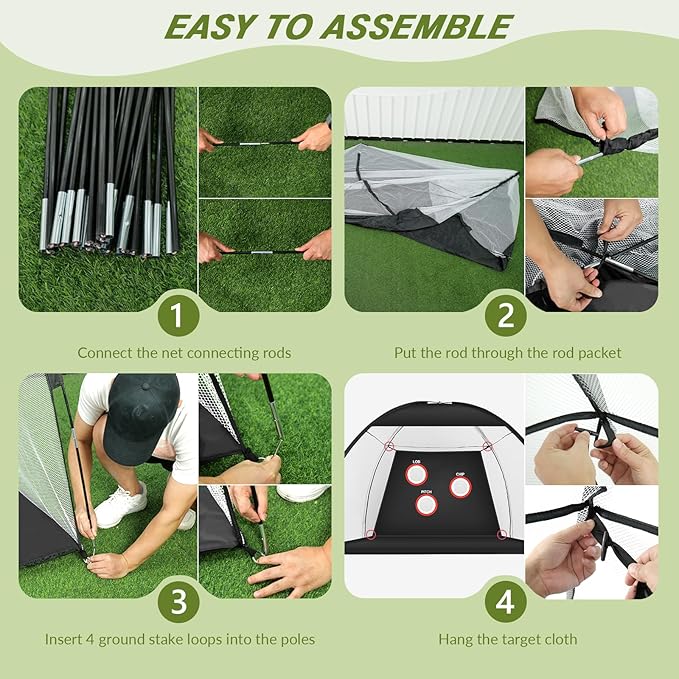 10x7ft Golf Practice Net Set Indoor & Outdoor Universal, Perfect for Backyard/Garage Hitting Training, Ideal Gift for Golf Enthusiasts