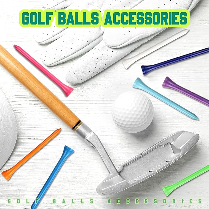 Mudder 600 Pack Golf Tees Bulk Wooden Golf Tees Multicolor Wood for Men Balls Accessories