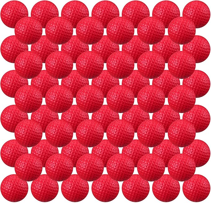 Junkin 80 Pcs Foam Golf Balls Rubber Practice Balls Realistic Feel and Flight Sport Training for Indoor or Outdoor Backyard Golf Training