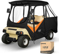 10L0L Golf Cart Driving Enclosure for Club Car DS, 2/4 Passenger Short Roof Waterproof Windproof Heavy Duty 600D Rain Cover with 4-Sided Clear Windows & Durable Door Zipper All-Weather Protection