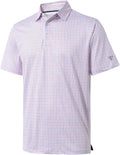 Golf Shirts for Men Dry Fit Short Sleeve Print Performance Moisture Wicking Polo Shirt