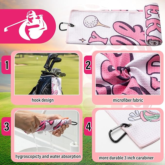 Liliful 12 Pcs Golf Accessories Kit, Include Golf Ball Bag with Hook Towel Tees Magnetic Ball Marker Divot Tool Cleaner Brush for Women Man Gifts