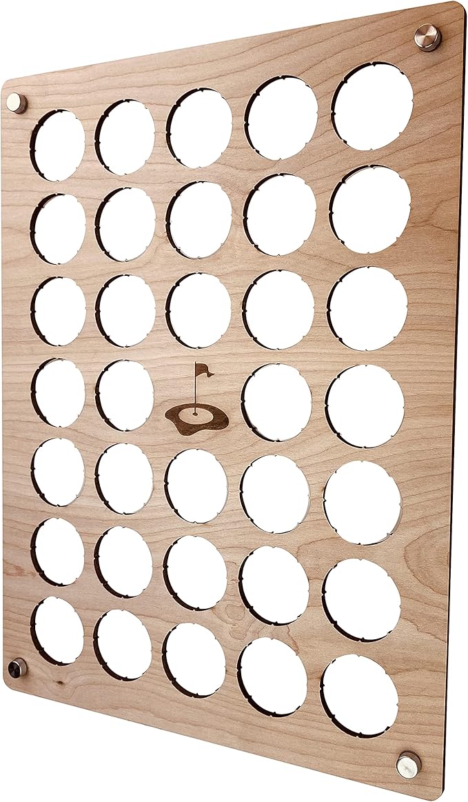 Torched Golf Ball Display Holder Collector’s Case Holds 39 Golf Balls Wall Mount Decor