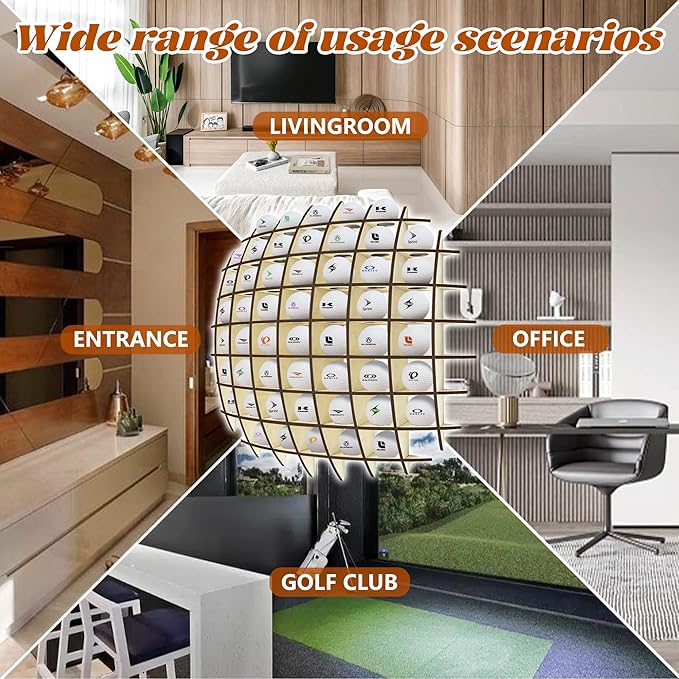 Golf Ball Display up to 52Pcs, Golf Ball Holder Wall Mounted, Golf Ball Rack for Golf Lovers (Oak Color)