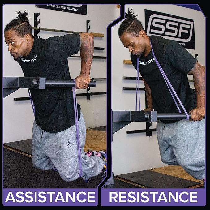 Serious Steel 41" Assisted Pull-up Band, Heavy Duty Resistance Band Sets, Stretching, Powerlifting, Resistance Training and Pull Up Assistance Bands
