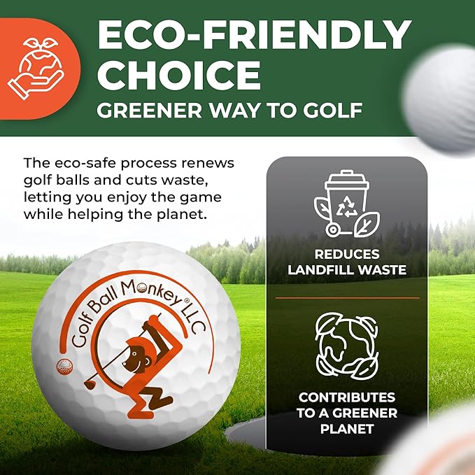Golf Ball Monkey Recycled Hit-Away Practice Golf Balls with Mesh Bag - Pre-Owned Used Golf Balls for Driving Range & Training Golf Balls