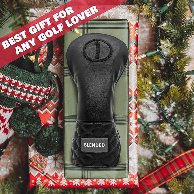 Golf Club Covers Black Golf Head Covers Driver Covers Fariway Wood Headcover Hybrid Covers Leather 3 Wood Headcover Golf Headcover with Number Tag for All Brand