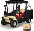 10L0L Golf Cart Driving Enclosure for Club Car DS 2/4 Passenger Short Roof Waterproof Windproof Heavy Duty 600D Rain Cover with 4-Sided Clear Windows & Durable Door Zipper, All-Weather Protection