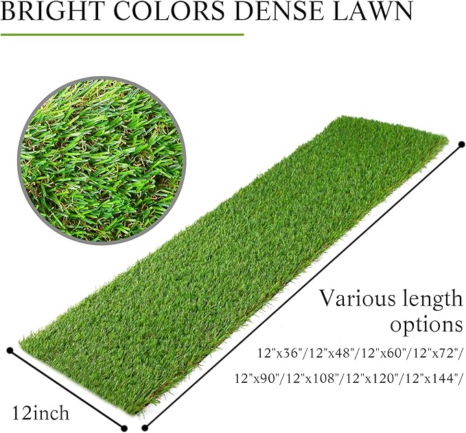 GLOBREEN Artificial Turf Grass Table Runner for Green Christmas Mantle Decor Football Golf Table Centerpiece Party Decorations, Wedding, Birthday, Baby Shower 12" x 108"