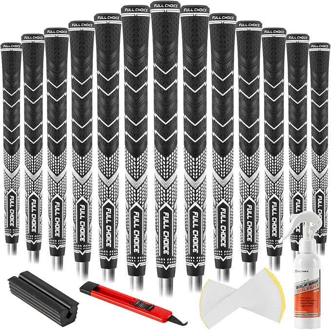 Rubber Golf Grips 13 Pack, High Traction, Non-Slip, Advanced Texture, Choose from 13 Grips or 13 Grips with Regripping Kit, Standard/Mid/Jumbo Size, 4 Colors Available RG01 Golf Club Grips