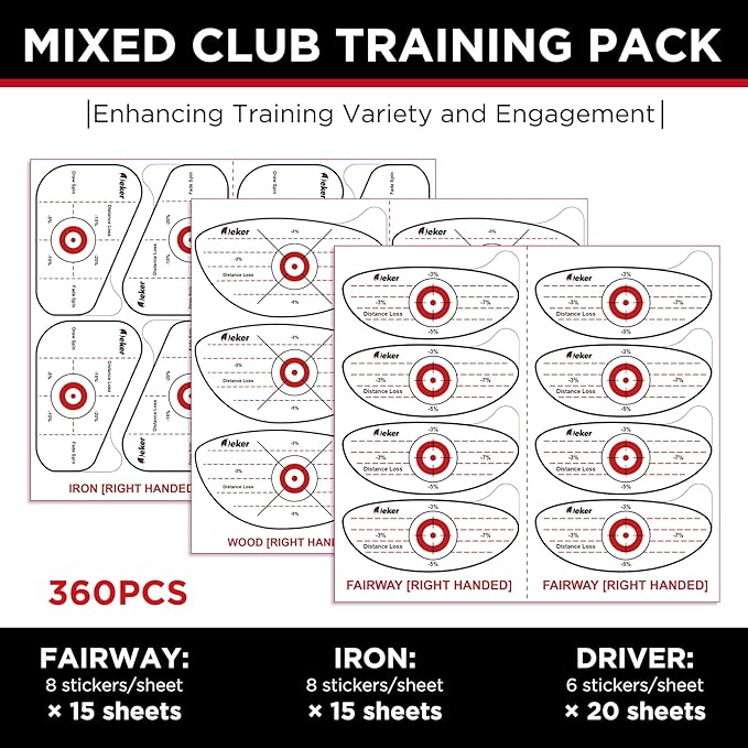 Golf Impact Tape - High-Resolution Strike Stickers for Iron, Wood & Fairway Clubs, Non-Residue, Swing Training Aid Impact Labels