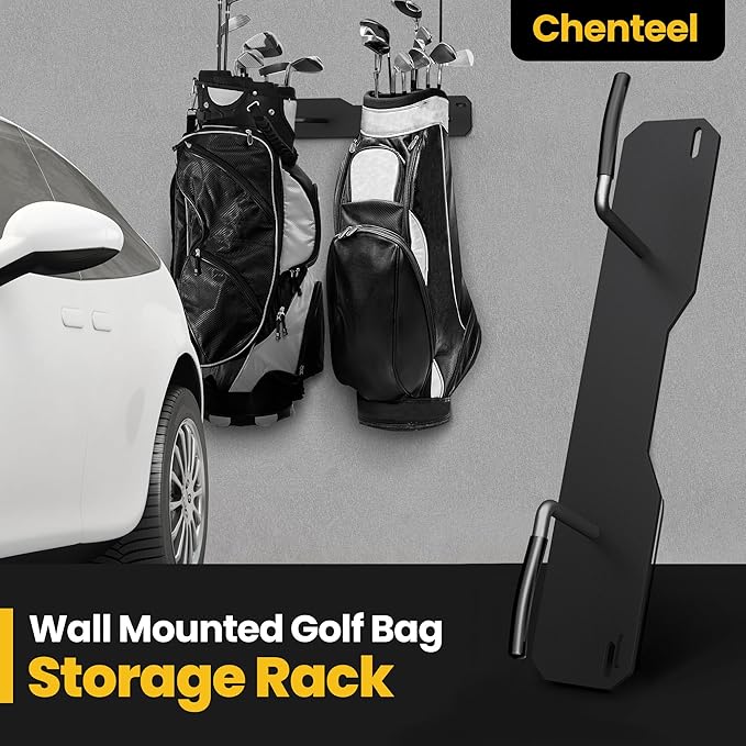 Wall Mounted Golf Bag Storage Rack,Golf Bag Storage Rack for Garage,Golf Bag Organizer for Garage,Golf Bag Hangers/Holder/Hook for Garage,Golf Storage System & Accessories