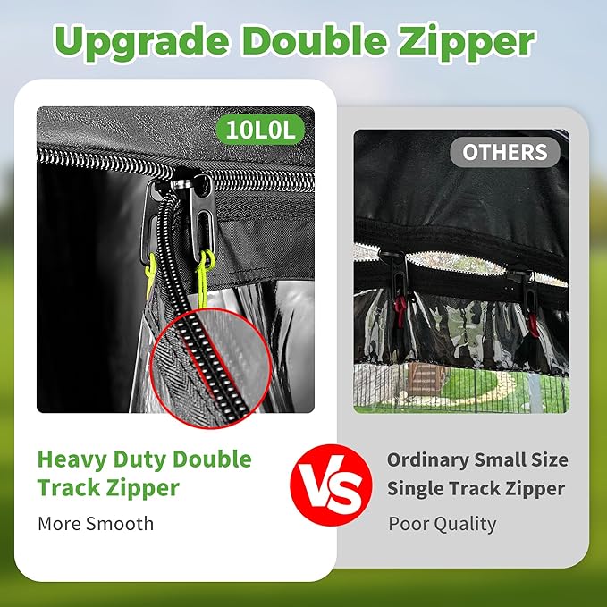 10L0L 4 Passenger Golf Cart Enclosure for Club Car DS Short Roof, 600D Waterproof Golf Cart Rain Cover, Heavy Duty Driving Enclosure, Snowproof Windproof, with Clear PVC Windows & Tail Light Panel