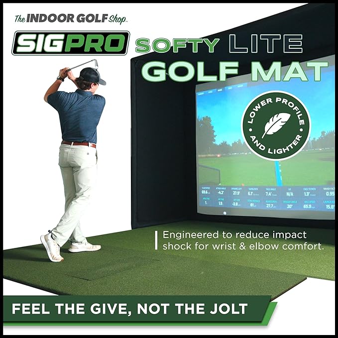 SIGPRO Softy LITE Golf Mat - Lightweight, Space-Saving, Professional-Grade Practice Mat, Realistic Fairway Feel - Replaceable Hitting Strip, Responsive Cushioning & Joint-Friendly
