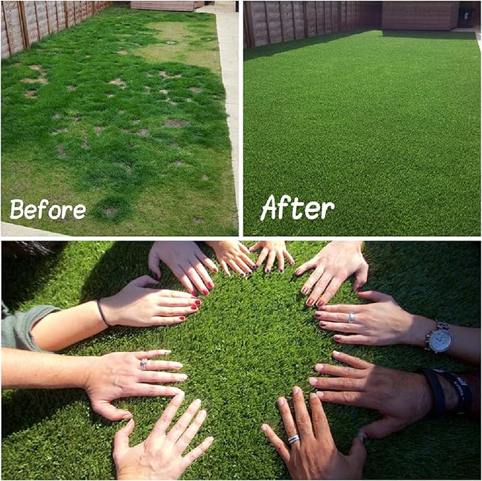 Artificial Grass Turf, 5ft x 45ft (225 ft²) Indoor Outdoor Fake Astroturf Rug Carpet Mat for Balcony Decor Backyard Patio Backdrop Fence Wall Decorations Dogs