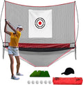 Golf Hitting Net - Practice Net with Auto Ball Return 10×8FT Fiberglass Pole & PP Netting for Backyard Training - Adults Home Use Swing Practice Equipment