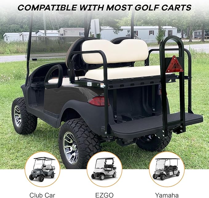 Universal Golf Cart Rear Seat Safety Grab Bar Compatible with Yamaha Club Car EZGO, Heavy Duty Golf Cart Back Seat Grab Bar Safety Hand Rail for Rear Seat Passenger