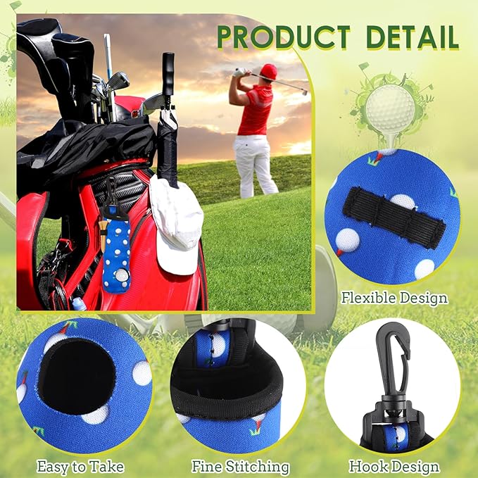 WILLBOND 24 Pcs Golf Ball Carry Bag Tee Holder for Neoprene Pouch Portable with Hook Accessories for Men Women