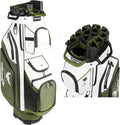 14 Way Full-Length Divider Top Men Golf Cart Bag, Fixed Slots Clubs Organized Premium Oxford Cloth Women 13 Pockets Black Blue Green Golf Bag with 3 Handles Cooler Rain Cover