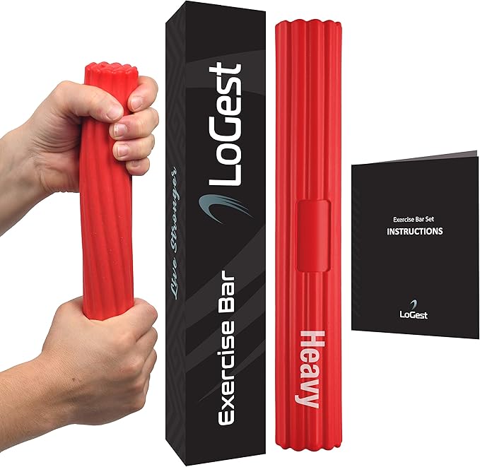 Logest Twist Hand Exerciser Bars for Physical Therapy - Relieves Tendonitis Pain & Improve Grip Strength - Tennis Elbow, Golfer's Elbow, Tendonitis, Wrist, Forearms Pain Relief Hand Therapy Bar