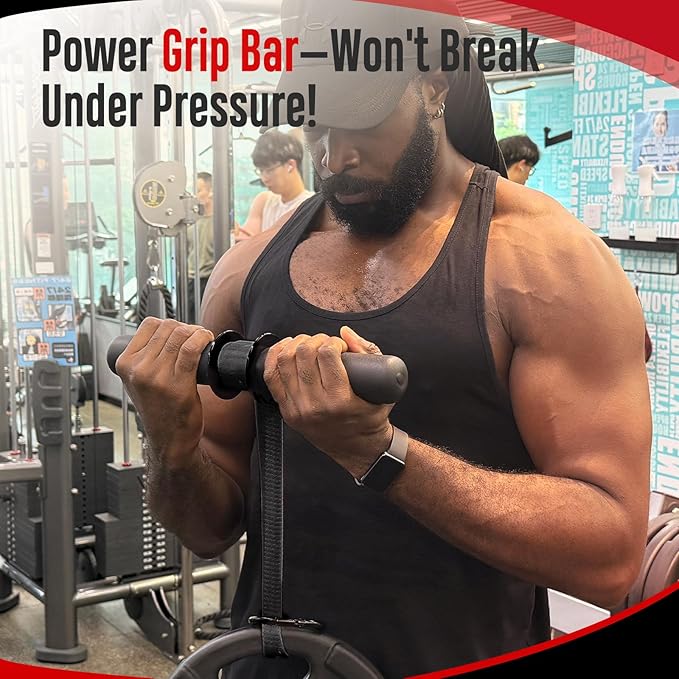 FitBeast Forearm Strengthener & Forearm Exerciser, Wrist Roller with Thicker Handle, Forearm Strength Trainer with Adjustable Strap - Ideal for Grip Strength, Muscle Building, Rehabilitation