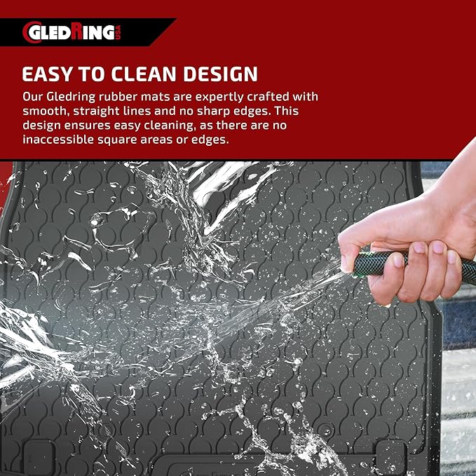 Gledring USA Custom Fit All-Weather Rubber Floor Mats Intended for Volkswagen Tiguan (AD/BW) 2018-2024, No Trimming Required, Tailored Custom Fit, Protects from Rain, Mud, & Snow.