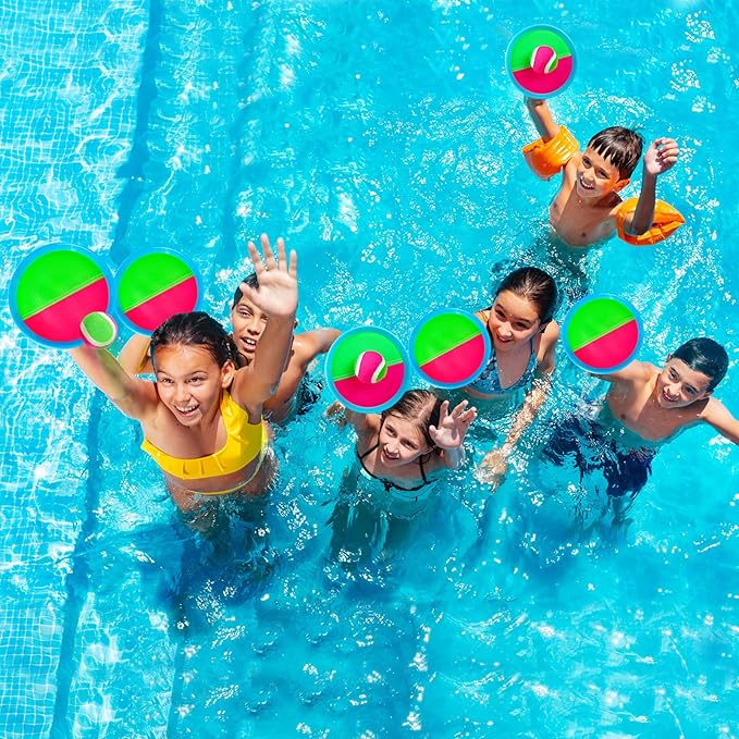 Ayeboovi Kids Toys Toss and Catch Ball Set with 6 Paddles 3 Balls Outdoor Games for Kids Beach Pool Yard Games Toys for 3-12 Years Old Boys Girls Kids Adults Family Birthday Gift Stocking Stuffers