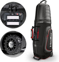 Golf Travel Bag for Airlines: Hard Case Top, Waterproof Zippers, 1680D Oxford Fabric, Built-in TSA Lock, Oversized Tank Wheels, Lightweight, Easy to Maneuver – Maximum Club Protection