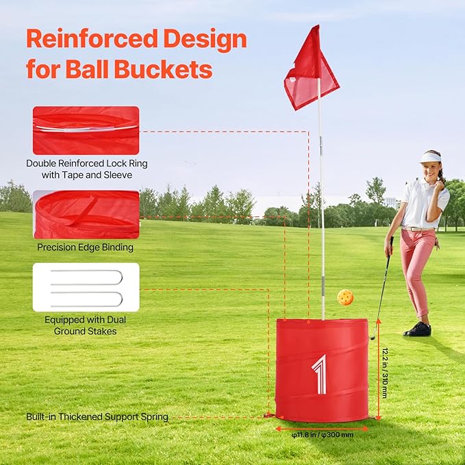 VEVOR Backyard Golf Game, 9 Hole Golf Course, Golf Game Practice Games, Golf Chipping Game for Family, Adults and Kids, Portable Outdoor Yard Golf Game for Lawn, Yard, Camping, Park, Beach