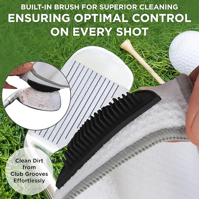 Magnetic Golf Towel (White) Microfiber Golf Towel | Ultra Absorbant Waffle Pattern | Extra Strong Magnet for Golf Cart or Clubs