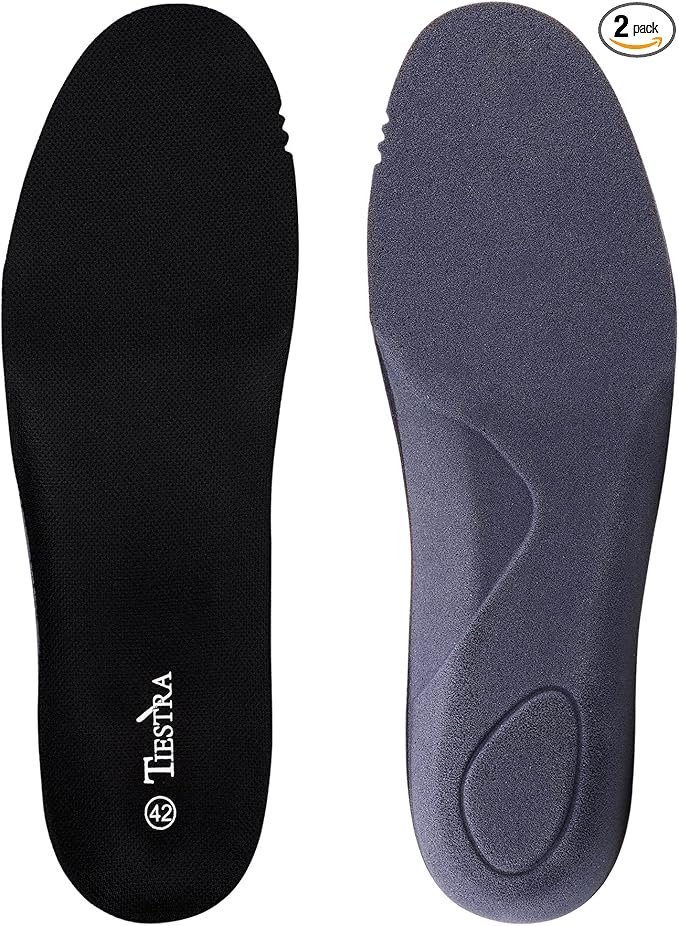 Insoles for Mens Memory Foam Shoe Inserts,Replacement Insoles for Work Boot Running Shoes-Shock Absorption and Cushion for Feet Relief,Comfort Inner Soles for Everyday Use Black 44EU/US11