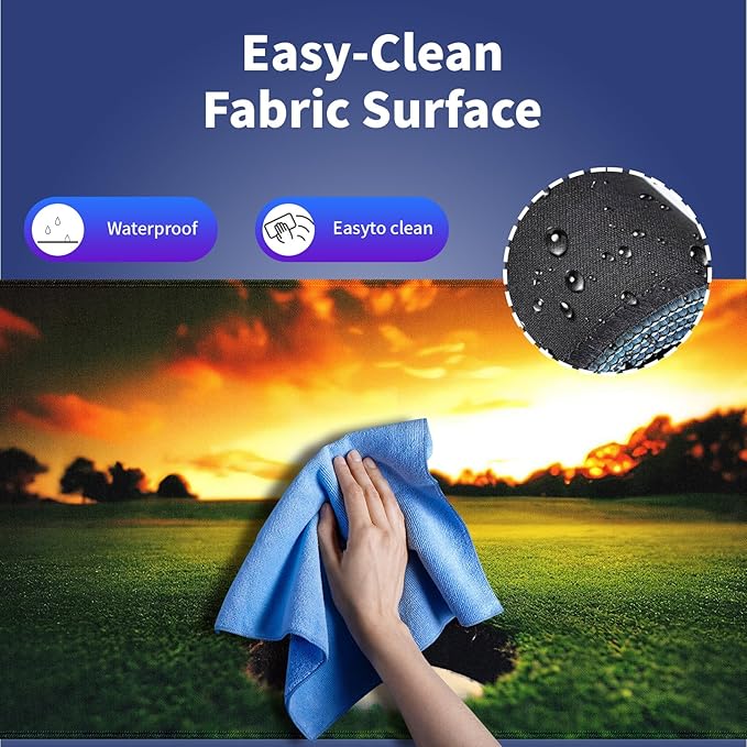 Wknoon. Extra Large Gaming & Office Mouse Pad (31.5" x 11.8") – Golf Ball Near Hole Golf Field, Premium XXL Desk Mat with Durable Stitched Edges & Smooth Fabric Surface & Anti-Slip Rubber Base