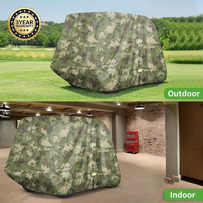 10L0L Heavy Duty 650D Golf Cart Cover for 2/4/6 Passengers EZGO, Club Car and Yamaha, All Weather Outdoor Protection Weatherproof