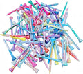 Golf Tees Multiple Colors Mixed Size Package, 100pcs Professional Bamboo/Wood Golf Tees, Size 3-1/4", 2-3/4" & 1-1/2" Reduce Friction and Resistance