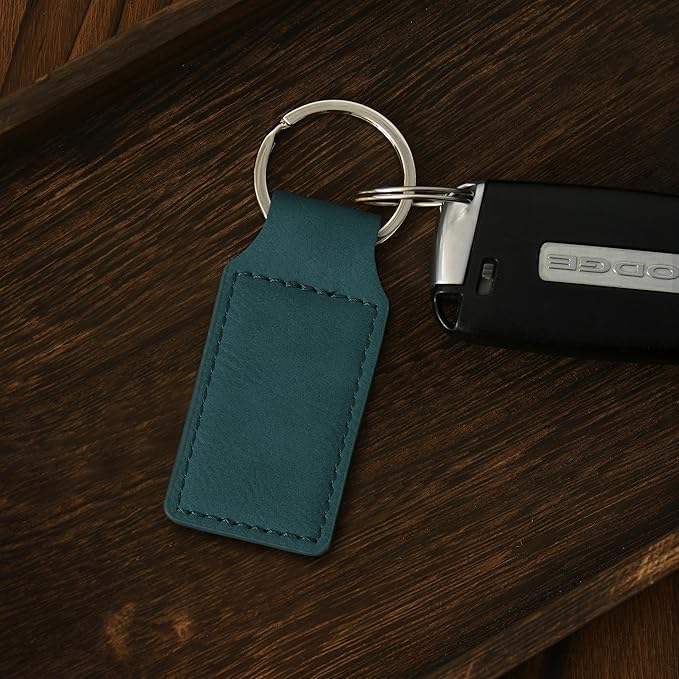 LaserGram Rectangle Keychain, Coat of Arms Germany, Personalized Engraving Included (Slate Blue)