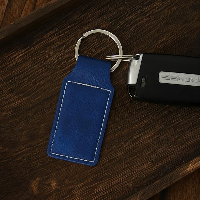 LaserGram Rectangle Keychain, Coat of Arms Germany, Personalized Engraving Included (Dark Blue)