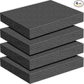 Treela 4 Pcs Customizable Polyethylene Foam Sheets 16x12x2" Black Thick Cuttable Foam Padding Inserts for Cases, Polyethylene Block Sheet for Packing Toolbox Storage and Craft Pad
