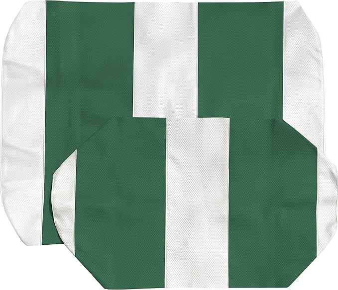 Seat Cover Replacement for Yamaha Drive or G-29 Golf Cart - Front Bench Seat - Premium Marine Vinyl - 5 Panel Stitching - Staple On Installation - Two-Tone Golf Cart Seat Covers (White & Green)