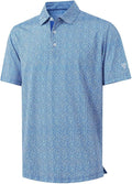 M MAELREG Mens Golf Shirt Short Sleeve Dry Fit Print Moisture Wicking Performance Patterns Collared Polo Shirt