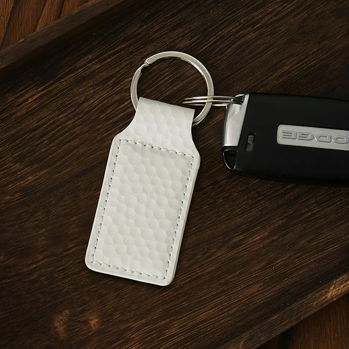 LaserGram Rectangle Keychain, Golfer Golfing, Personalized Engraving Included