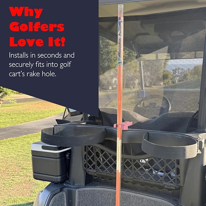 Golf Cart Accessories - Ball Retriever Holder - Putter Clip - Training Aid Storage - Umbrella Organizer - Equipment Mount - Made in USA (Pack of 1)