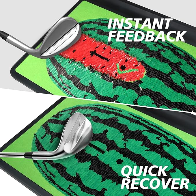 Golf Hitting Mat, Golf Training Mat for Swing Path Feedback Detection Batting, Extra Replaceable Golf Practice Mat for Home Indoor Outdoor, Fun Golf Gifts for Adults Kids